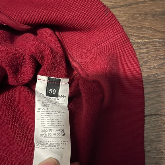 Men’s Dolce & Gabbana burgundy crewneck sweatshirt sweater \ size Large - Picture 4 of 4